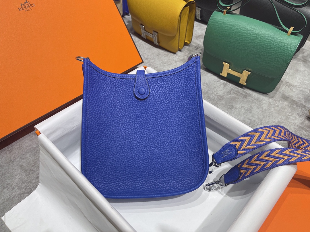 Hermes Evelyne 16 Amazone TPM Shoulder Bag In Blue Electric Clemence Leather